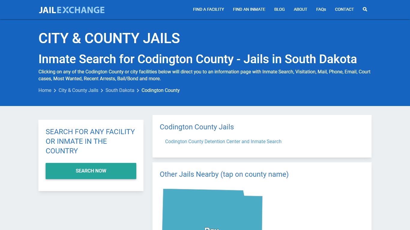 Inmate Search for Codington County | Jails in South Dakota - Jail Exchange